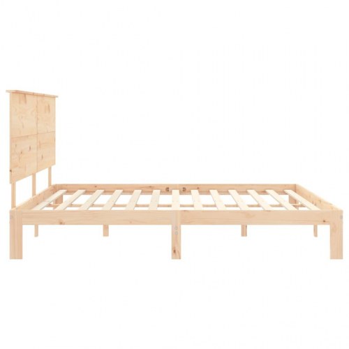 Sengeramme med sengegavl Super King Size massivt træ