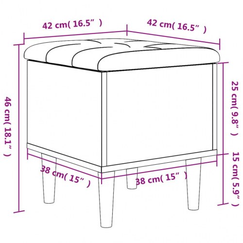 Skobænk med opbevaring 42 x 42 x 46 cm betongrå