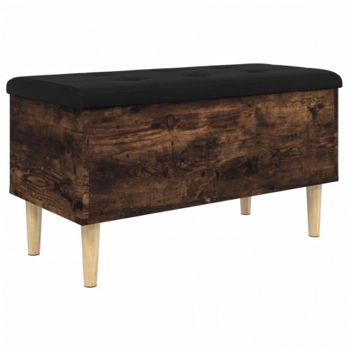 Skobænk 82x42x46 cm konstrueret træ røget egetræsfarve