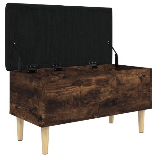 Skobænk 82x42x46 cm konstrueret træ røget egetræsfarve