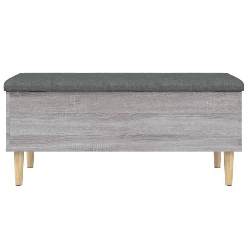 Opbevaringsbænk 102x42x46 cm konstrueret træ grå sonoma-eg