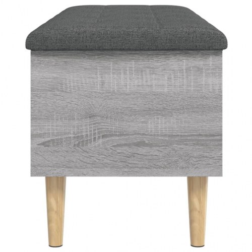 Opbevaringsbænk 102x42x46 cm konstrueret træ grå sonoma-eg