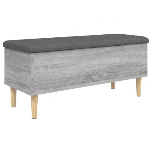 Opbevaringsbænk 102x42x46 cm konstrueret træ grå sonoma-eg
