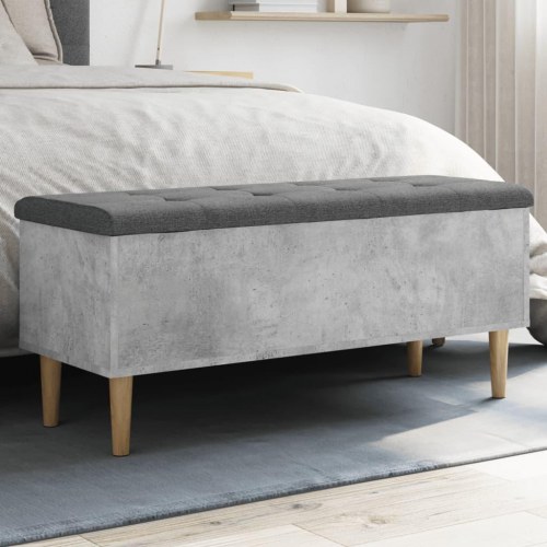 Opbevaringsbænk 102x42x46 cm konstrueret træ betongrå