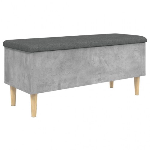 Opbevaringsbænk 102x42x46 cm konstrueret træ betongrå