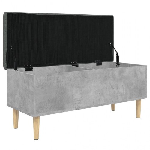 Opbevaringsbænk 102x42x46 cm konstrueret træ betongrå