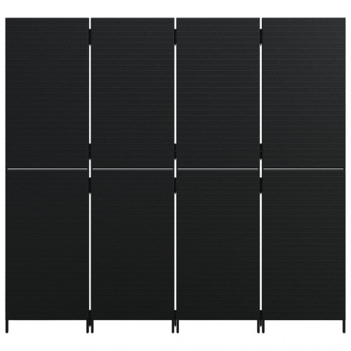 Rumdeler 4 paneler polyrattan sort
