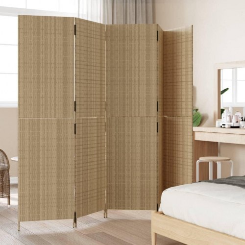 Rumdeler med 5 paneler i polyrattan - beige