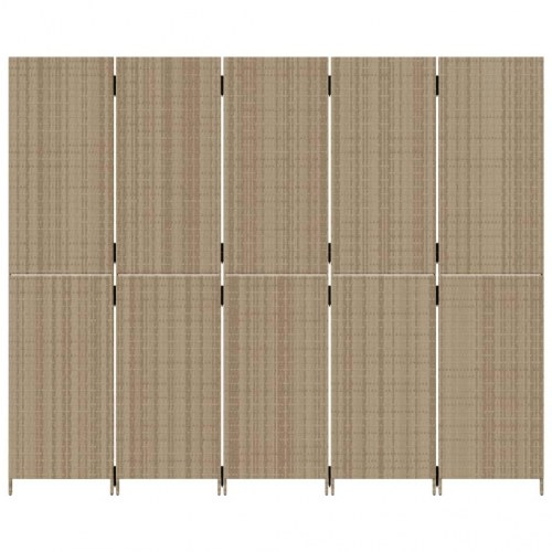 Rumdeler med 5 paneler i polyrattan - beige