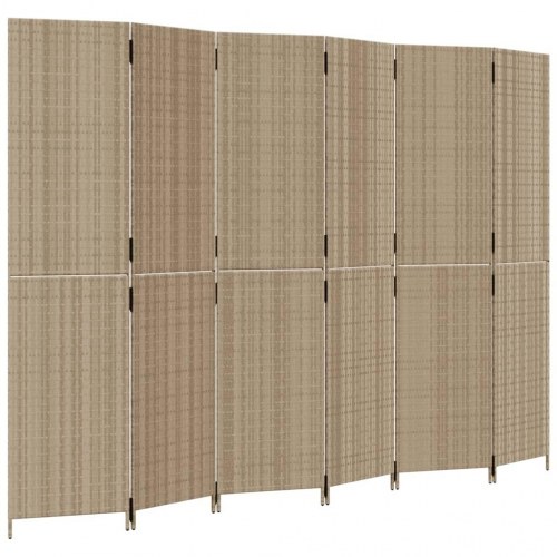 Rumdeler 6 paneler polyrattan beige
