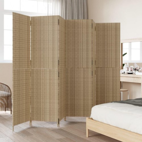Rumdeler 6 paneler polyrattan beige