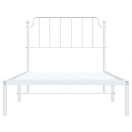 Sengeramme med sengegavl 100×200 cm - metal, hvid