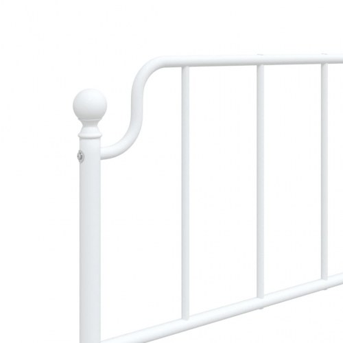 Sengeramme med sengegavl 100×200 cm - metal, hvid