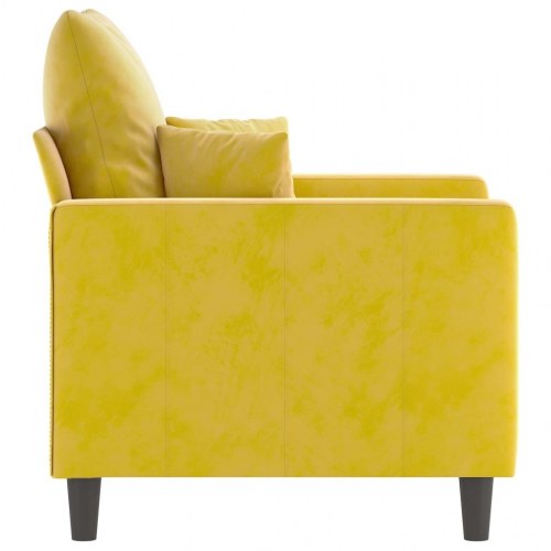 Lænestol i velour - 60 cm sædebredde, gul