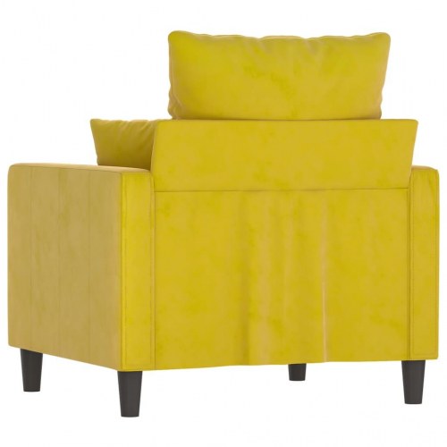 Lænestol i velour - 60 cm sædebredde, gul