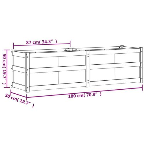 Plantekasse 180x50x50 cm massivt fyrretræ