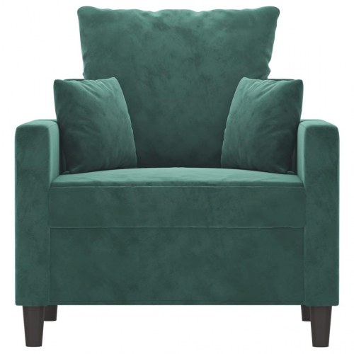 Lænestol i velour - 60 cm sædebredde, mørkegrøn
