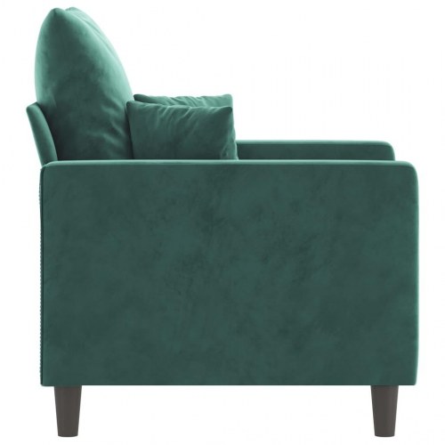 Lænestol i velour - 60 cm sædebredde, mørkegrøn