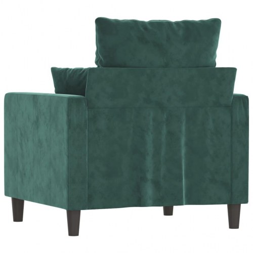 Lænestol i velour - 60 cm sædebredde, mørkegrøn