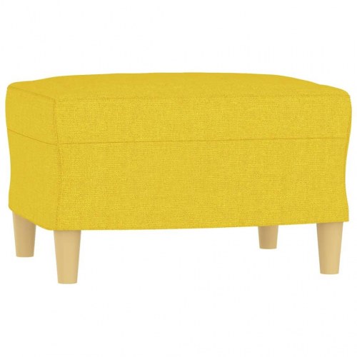 3-personers sofa med fodskammel - stof, lysegul, 198 cm