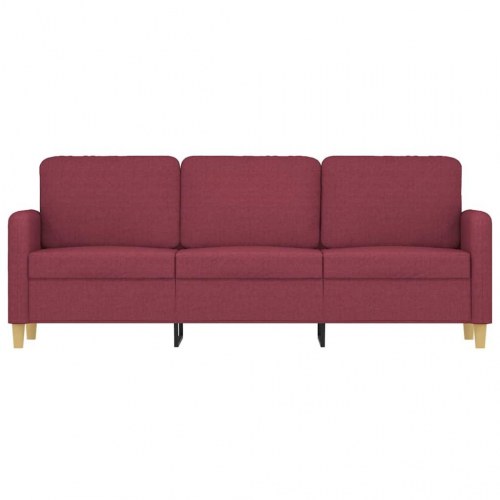 3-personers sofa i stof - vinrød, 198 cm