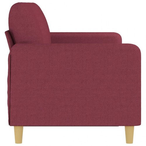 3-personers sofa i stof - vinrød, 198 cm