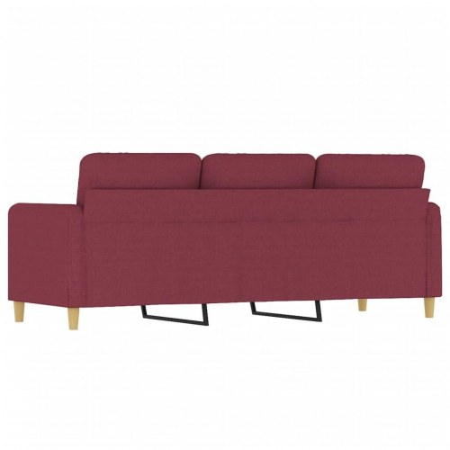 3-personers sofa i stof - vinrød, 198 cm