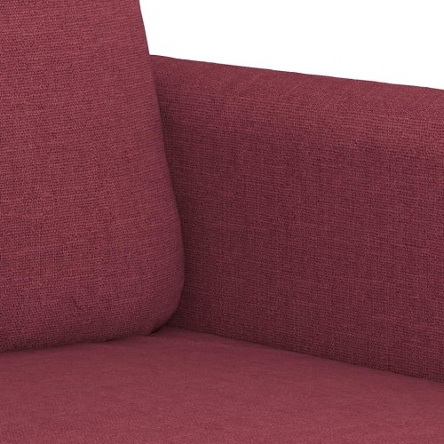 3-personers sofa i stof - vinrød, 198 cm