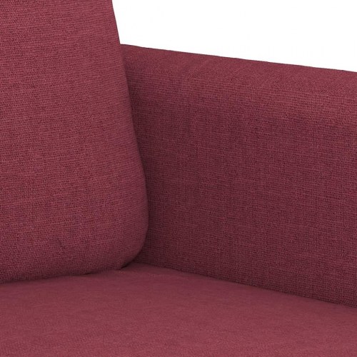 Sofasæt i stof - 2-pers. + 2-pers., vinrød, med hynder