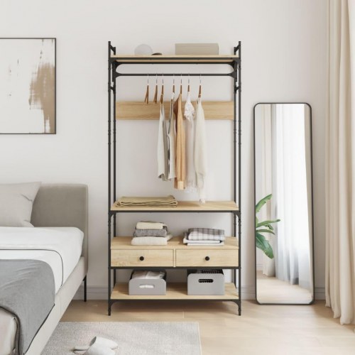 Klædeskab med skuffer 89 x 39 x 184,5 cm - sonoma-eg