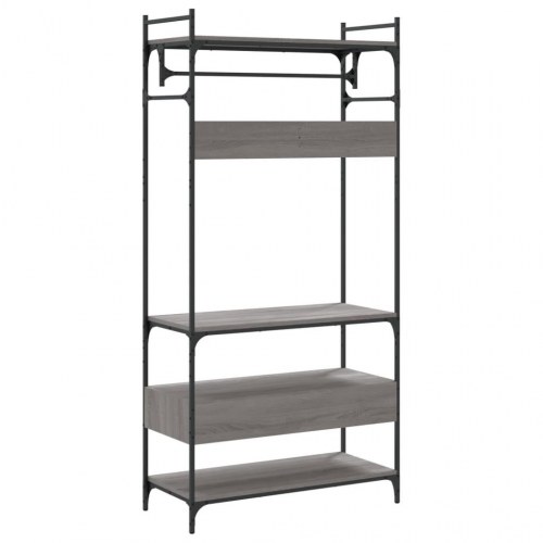 Klædeskab med skuffer 89 x 39 x 184,5 cm - grå sonoma-eg