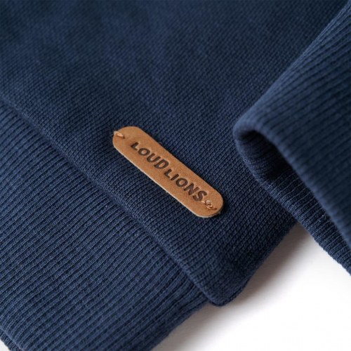 Sweatshirt til børn med motorcykelmotiv str. 92 - marinemeleret