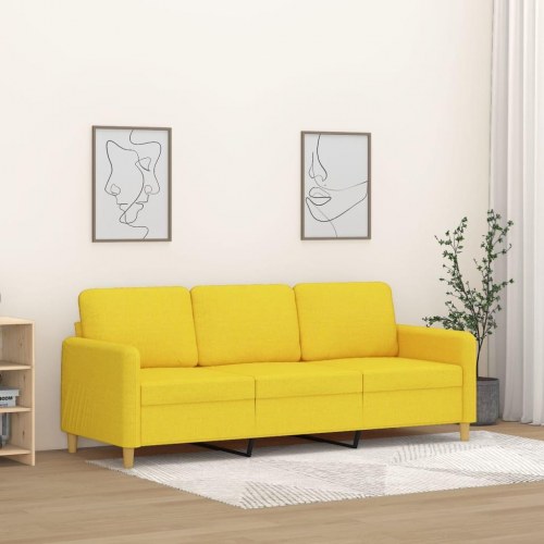 3-personers sofa i stof - 198 cm, lysegul