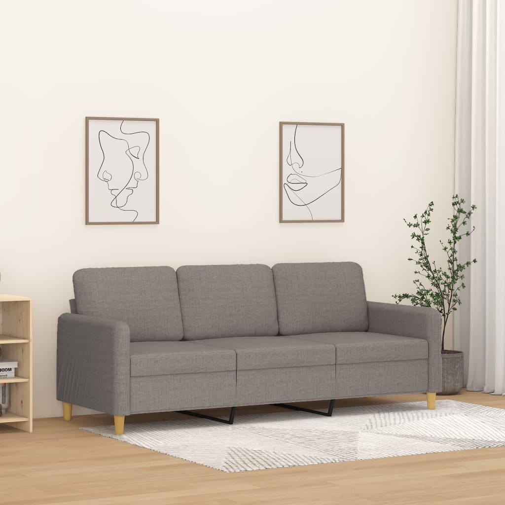3-personers sofa 180 cm stof gråbrun billede