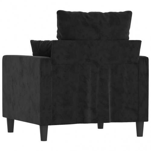 Lænestol i velour - 60 cm sædebredde, sort
