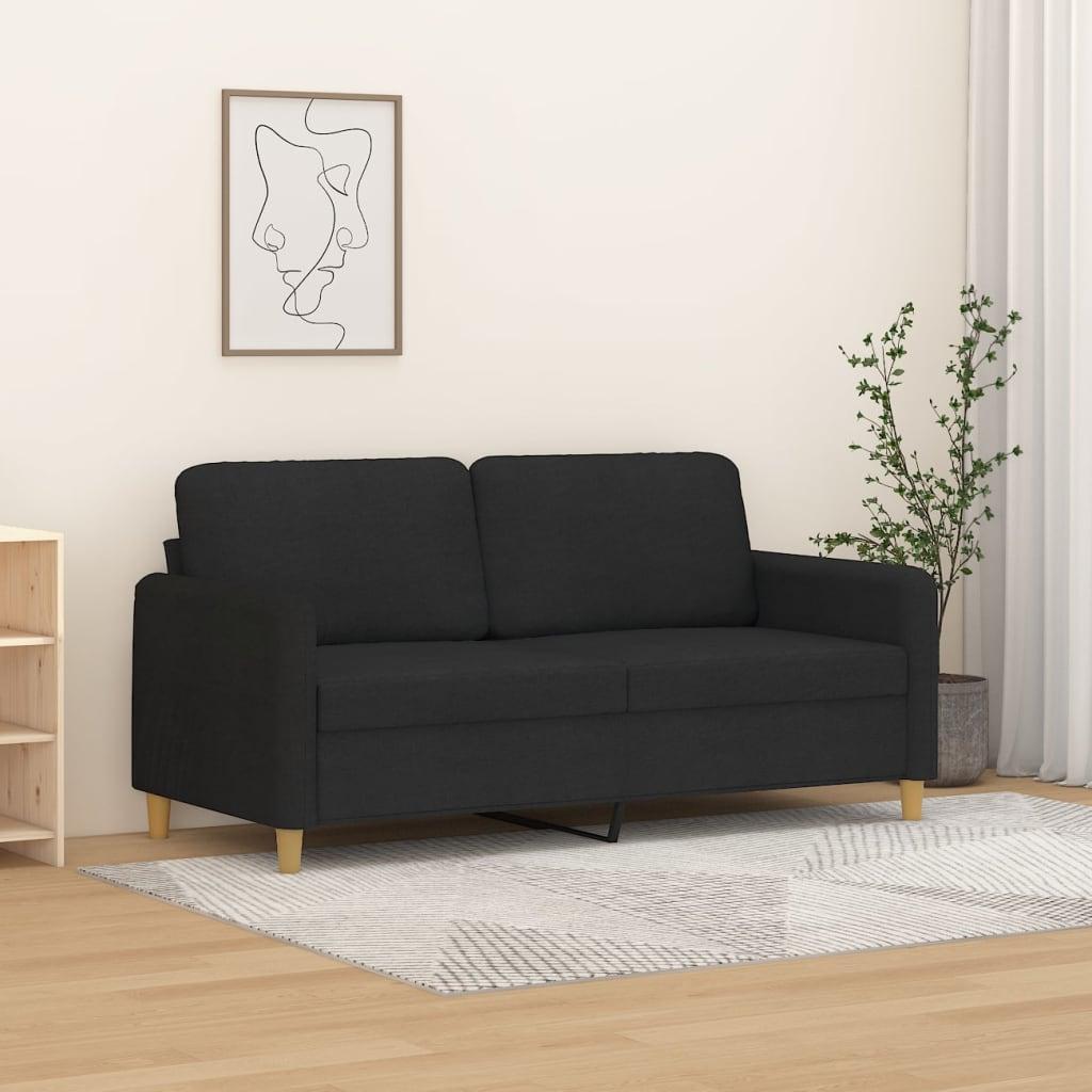 2-personers sofa 140 cm stof sort billede