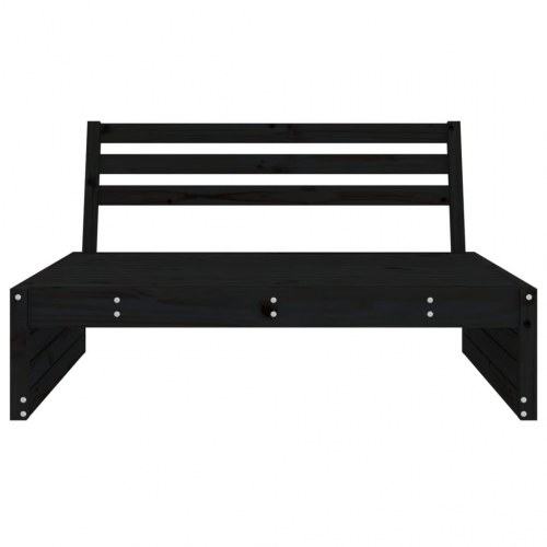 Midtermodul til havesofa 120x80 cm massivt fyrretræ sort