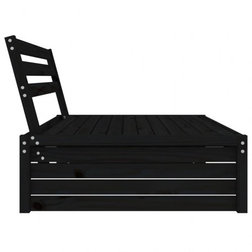 Midtermodul til havesofa 120x80 cm massivt fyrretræ sort