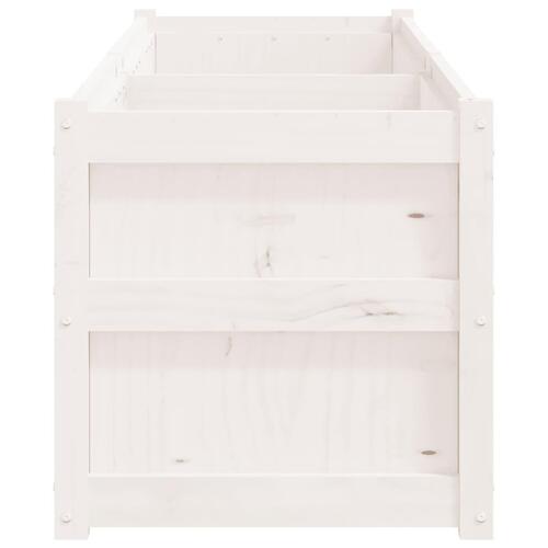 Plantekasse 180x50x50 cm massivt fyrretræ hvid