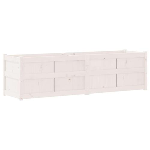 Plantekasse 180x50x50 cm massivt fyrretræ hvid