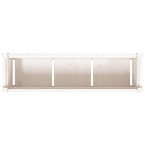 Plantekasse med ben 110x31x70 cm massivt fyrretræ hvid