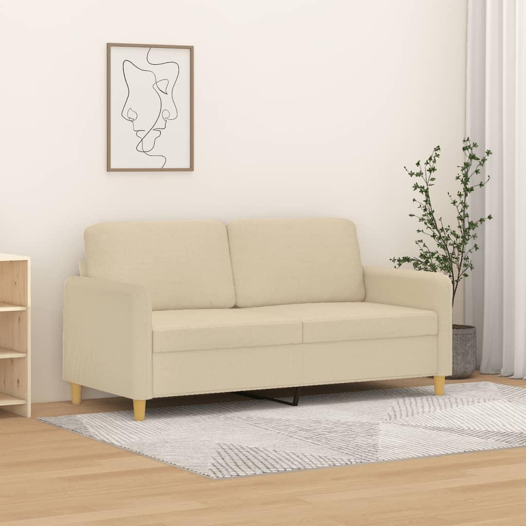 2-personers sofa 140 cm stof cremefarvet billede