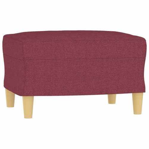 3-personers sofa med fodskammel 198 cm - stof, vinrød
