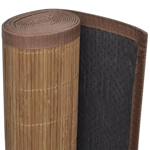 Gulvtæppe 80x200 cm rektangulært bambus brun