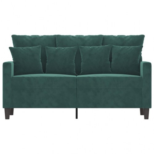 2-personers sofa i fløjl - mørkegrøn