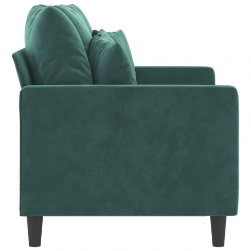 2-personers sofa i fløjl - mørkegrøn