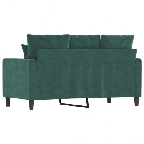 2-personers sofa i fløjl - mørkegrøn