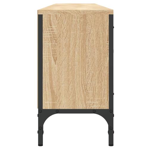 Tv-bord med skuffe 200x25x44 cm konstrueret træ sonoma-eg