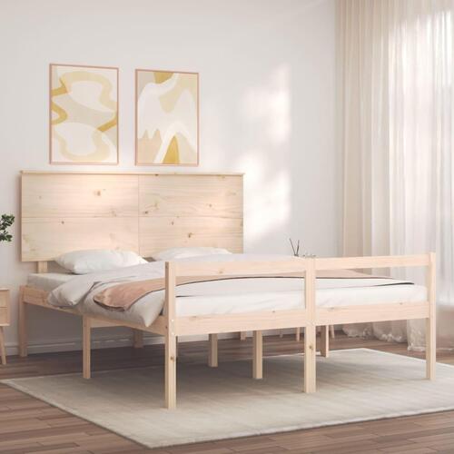 Seniorseng med sengegavl massivt træ