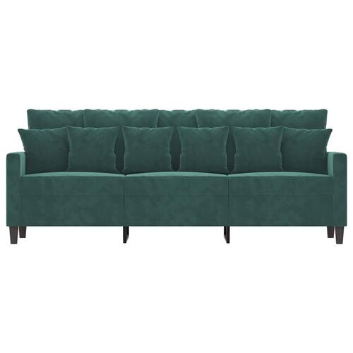 3-personers sofa 180 cm fløjl mørkegrøn